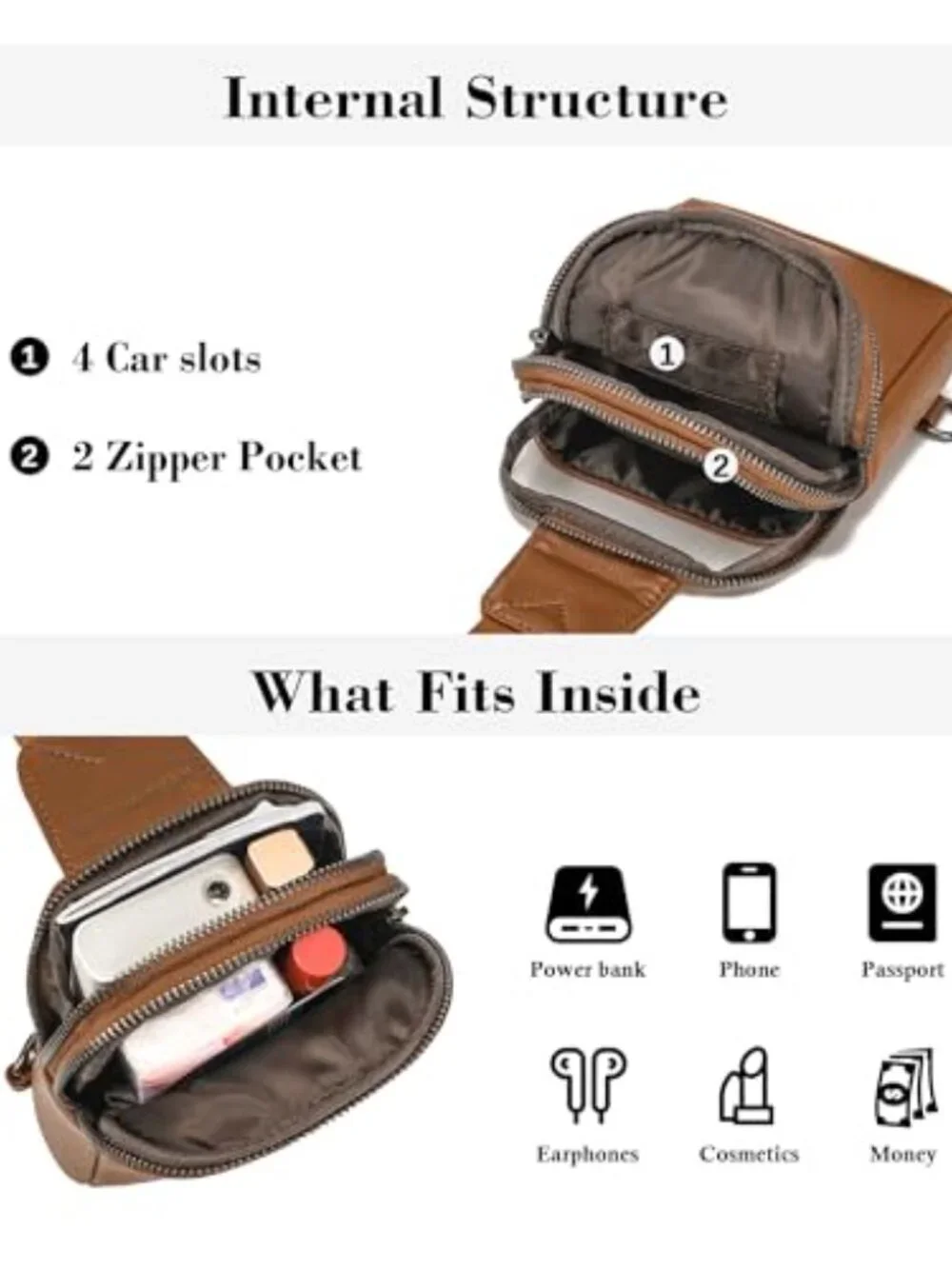 Touchscreen Crossbody Phone Purse, Small Sling Bag with RFID & Anti-Theft Buckle